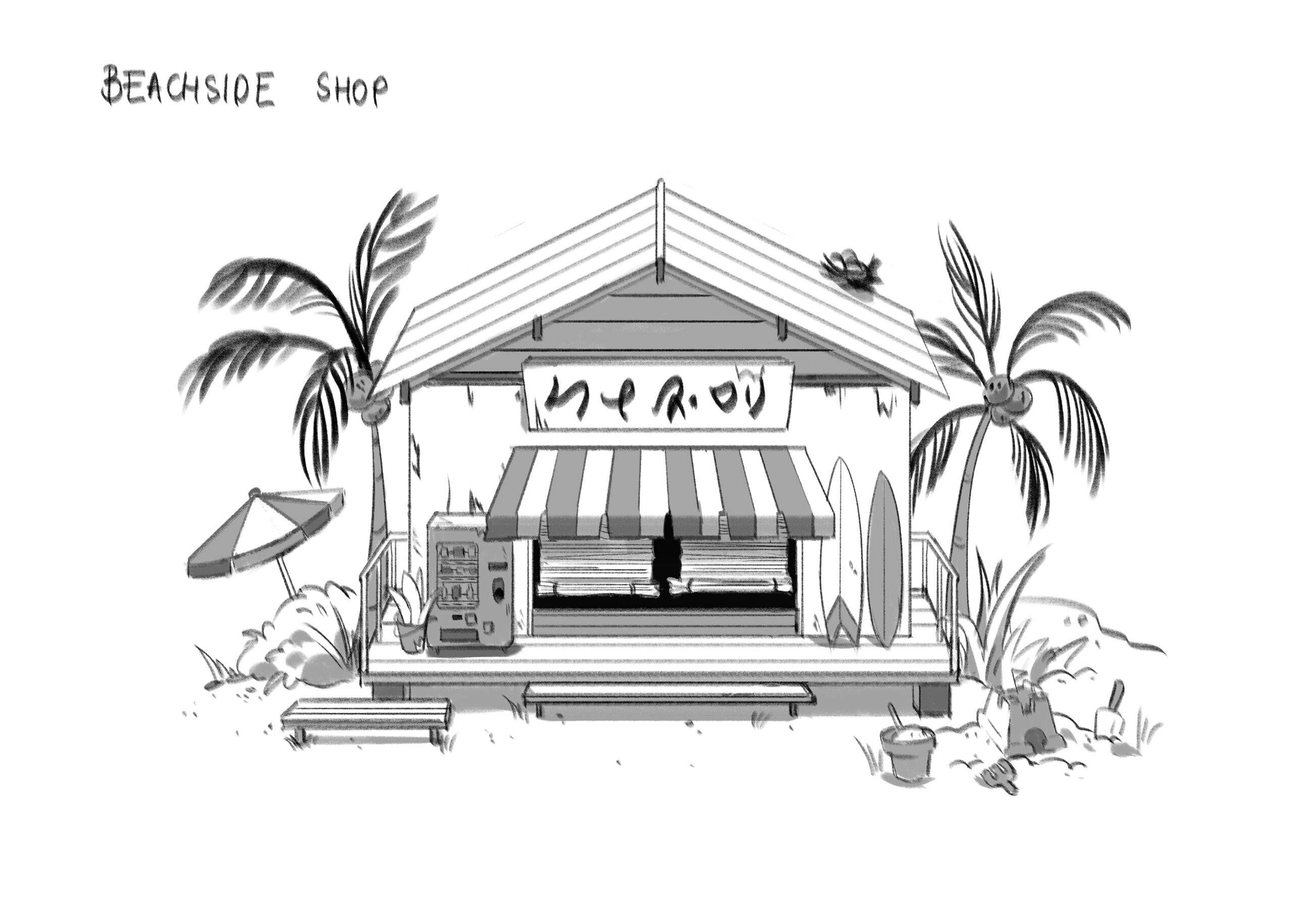 Concept Art of Beachside Shop