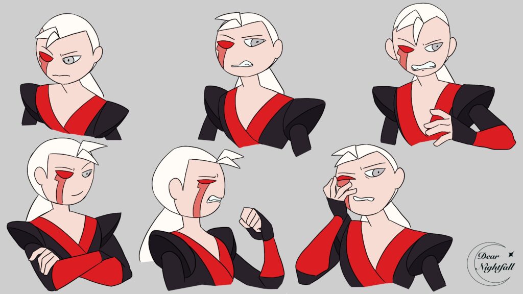 Kua expression sheets by Adrienne Desiderio