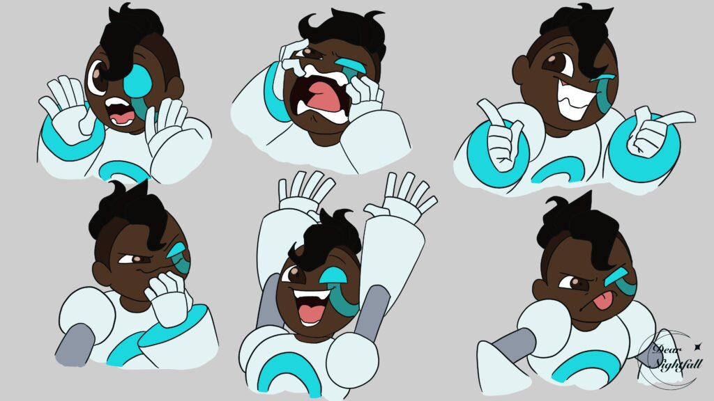 Mika expression sheets by Adrienne Desiderio